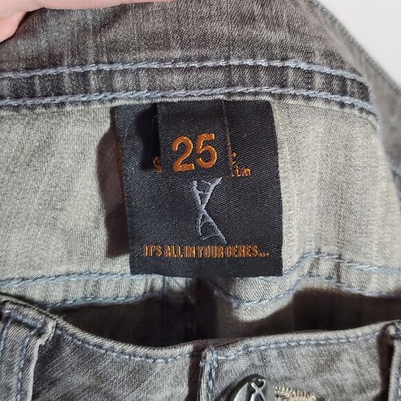 Genetic Denim The Kyle Silver Cropped Jeans Size 25 ~ Edgy Grunge Streetwear - Picture 12 of 16